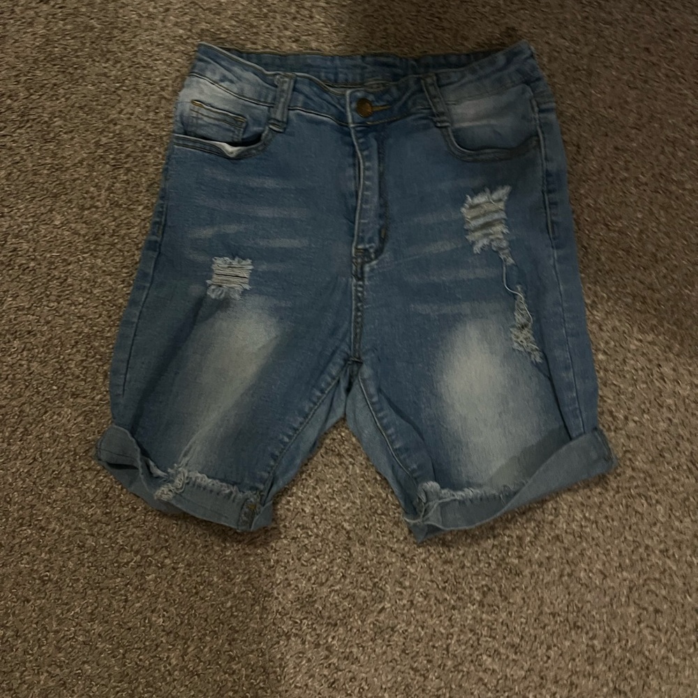 SHEIN Light Blue Denim Shorts